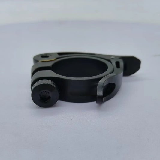 31.8mm Bicycle Seat Tube Clamp Accessory Easily Install Folding Bike Seatpost Clamp Replacement Parts Black Aluminum Alloy