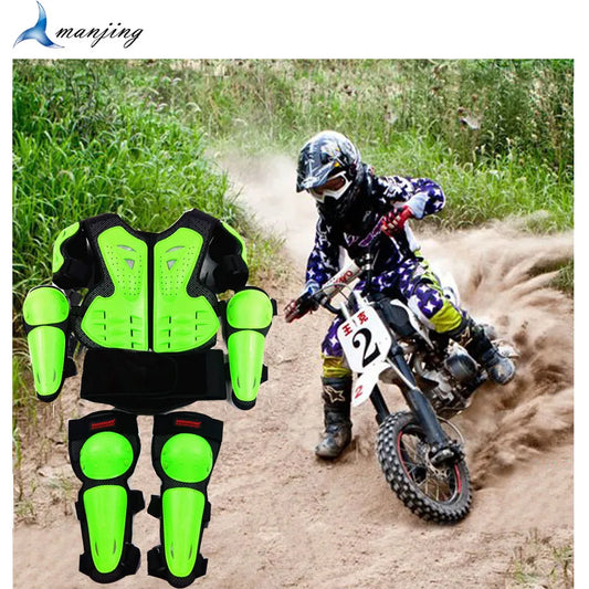 Youth Children Motocross Body Protective gear Vest armor ATV Dirt Bike suits Chest Spine Knee Elbow Guard Sports Equipment