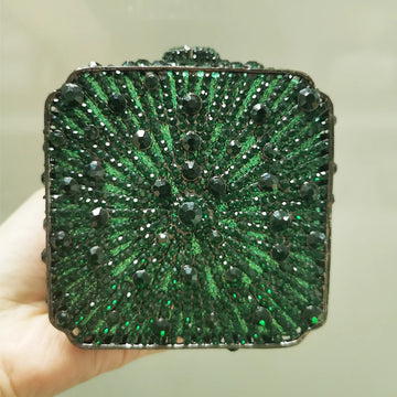 WHTUOHENG Square Crystal Evening Bag ClutchesFor Women Mini Rhinestone Handbags Party Wedding Purses Prom Lady Diamond Clutches