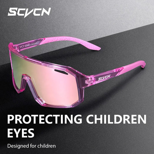 SCVCN Children Sunglasses Outdoor Sports Glasses UV400 Polarized Male and Female Kids Skateboarding Bike Running Sunglasses