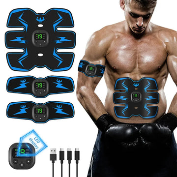 New USB Rechargeable EMS Muscle Stimulator ABS Arm 3 IN 1 Trainer Smart Wireless Fitness Abdominal Training Electric Body Slim