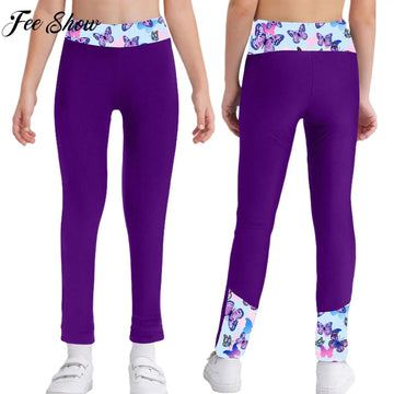 Children's Yoga Sports Trousers for Girls Quick-Drying Pants Running Workout Indoor Outdoor Activities Costumes Printed Leggings