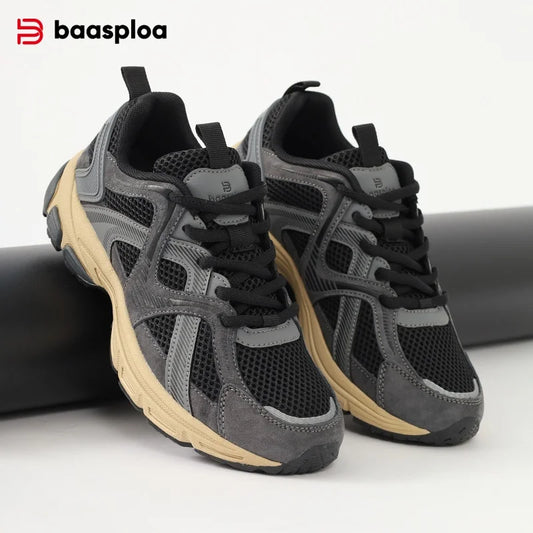 Baasploa Women Running Sneakers Mesh Breatable New Summer Walking Shoes 2025 Famale Cushioning Elaticity Comfort Soft Sport Shoe
