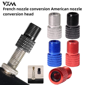 VXM Bicycle Aluminum Alloy CNC Bike Valve Adapter Convert Presta Schrader Valve Pump Air Nozzle Tube Tools Cycling Accessories