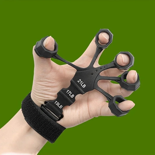 Adjustable Anti-Slip Finger Trainer, Grip Strength Hand Exerciser, Portable Finger Expander with 5-Finger Cutout Design for Bask