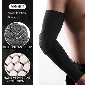 2pc Sports Elbow Protection Honeycomb Anti-collision Pressure Protection Arm Sleeve Basketball Cycling Fitness Protective Gear