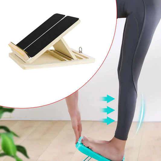Wooden Slant Board Calf Stretcher Foldable Nonslip Leg Stretch Ankle Exercise Training Equipment for Muscle Building Home Gym