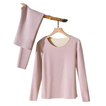 1Set Women's Thermal Underwear Set Seamless Thick Double Layer Warm Lingerie Winter Long Sleeve Bottoming Thermal Clothing Sets