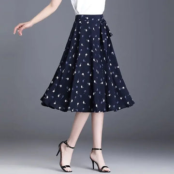 Female Skirts High Waist Chiffon Women's Skirt Midi Pleated Pleat Modest Clothing Sales Stylish Y2k Vintage 2025 Trend Casual V