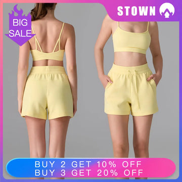 Women's 2-Piece Jogging Set, Cat Ear High-Support Sports Bra, Drawstring Elastic Waist Running Shorts Activewear Yoga Fitness