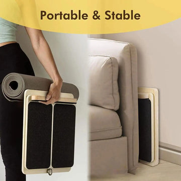 Wooden Slant Board Calf Stretcher Foldable Nonslip Leg Stretch Ankle Exercise Training Equipment for Muscle Building Home Gym