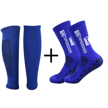 Women's 2-piece set Silicone Men 2024 new tape design football socks sports circular non-slip grip football socks