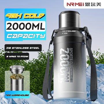 2L Thermos Bottle Insulated Water Bottle Vacuum Flasks Stainless Steel Thermal Bottle Cold coffee hot Tea Cup drinkware Gym mug