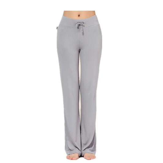 2024 new Wide Leg Sport Pants Women High Waist Stretch Bandage Flare Pants Broad Leg Dance Yoga Pants Long Trousers S-4XL