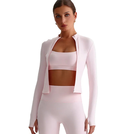 2025 Outdoor Running Sports Yoga Slimming Workout Long Sleeve Nude Feel Yoga Clothes For Women  Outdoor Casual Running Fitness