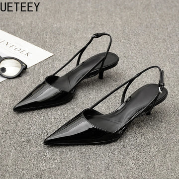 Designer Summer Low Heel Women Sandals Fashion Pointed Toe Shoes Ladies Elegant Stripper Party Sandalias