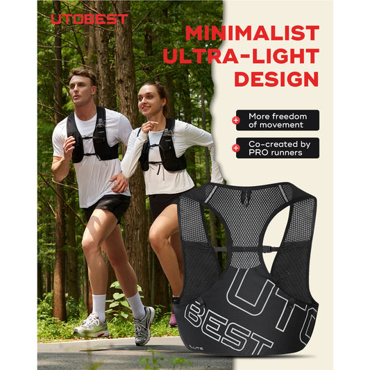 UTOBEST UTR112 Trail Running Vest Ultra Lightweight Hydration Pack Breathable Functional Pack for Marathon Cycling Hiking
