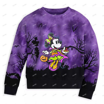Mickey Mouse Halloween Pullover Sweatshirt For Women Adults Pumpkin Ghost Girls Women Top Clothes Hoodie Christmas Gift Hot New
