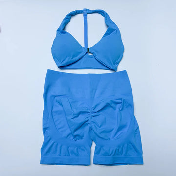 Yoga Set Gym Shorts Women Sport  Sets Bra Workout Tops for Women Yoga Clothes Fitness Running Leggings Gym Seamless Yoga Sets