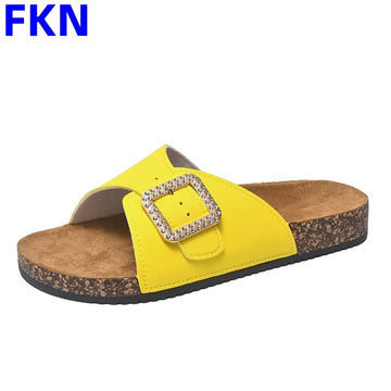 New fashion women's sandals luxury summer shoes cork slippers non-slip wear-resistant comfortable garden shoes girls