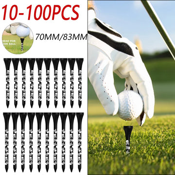 10-100pcs Golf Ball Tee Support Natural Wooden Golf Tee Holder Clip Stable Base Lightweight Long Tees Outdoor Sports Accessories