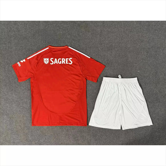 New 3D printed 2425 Benfica jersey children's football uniform set for boys and girls, quick-drying T-shirt.