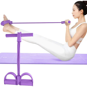4 Tube Tensioner Multi Functional Resistance Band for Ab Core Arm Leg Exercise Home Workout Yoga Fitness Sit Up Assist Equipment