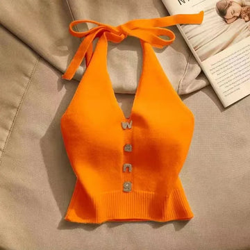 Fashion Clothes Sleeveless Hotsweet Sling Knit Crop Top Women Clothing Corset Tank Top Summer Sexy Streetwear Camis Tees