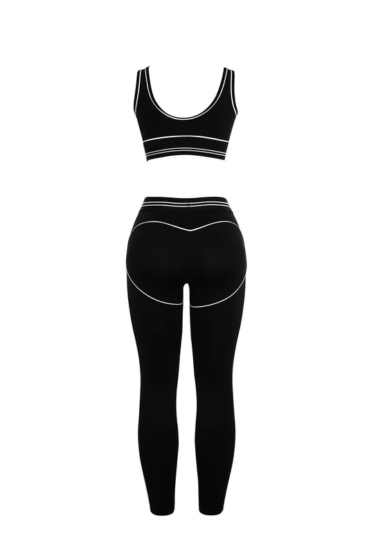 AIAI Lemon Women Bra Legging Fitness Yoga Sets Tight Pants Shoulder Straps Sport Bra Slimming Elastic Fitness Running Sets
