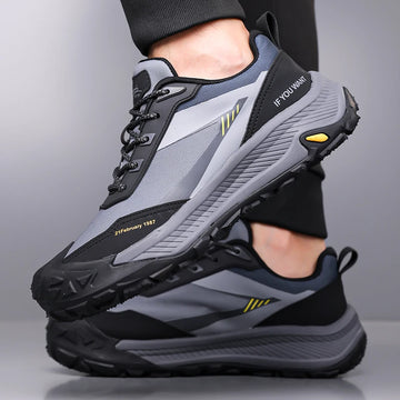 Comfortable Walking Gym Training Shoes Men's Breathable Mesh Lace-Up Sports Running Shoes Lightweight Athletic Sneakers for Men