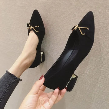 Office Women's Shoes Chunky Heels Block Heel Pointed Toe with Medium Ladies Pumps Y2k Luxury Brand Quick Delivery 39 Young Shoe