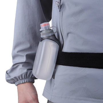 250ml Running Belt Bottle with Clip & Dustproof Lid Arc Water Bottle Leakproof Sport Water Flask for Camping Cycling Marathon