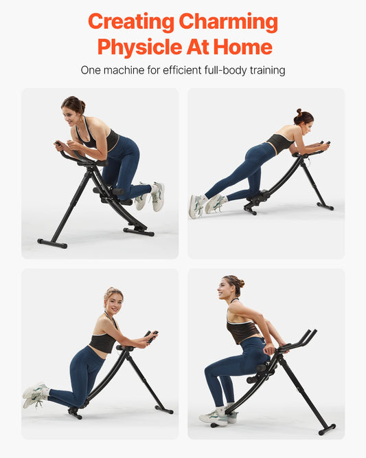 VEVOR AB Workout Machine Ab Workout Equipment 440 lbs Weight Capacity Strength Training Ab Cruncher Foldable Fitness Exerciser