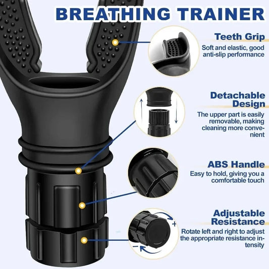 Silicone Breathing Fitness Exercise Equipment Portable Throat Adjustable Resistance Breathing Exercise Device