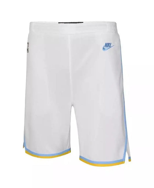 Nike | Big Boys and Girls White Los Angeles Lakers Hardwood Classics Swingman Shorts