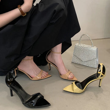 Summer Women Thin High Heel Sandals Fashion Open Toe Ankle Strap Shoes Ladies Sexy Stripper Party Sandals