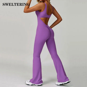Sexy Back V Gym Jumpsuit Women's Fitness Suit Yoga Sets Sports Overalls for Woman Tracksuit Yoga Clothing Workout Sportswear