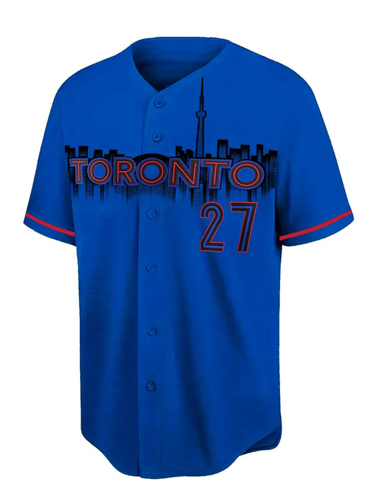 Men's Baseball Jersey  Sewing Embroidery Loose Uniforms Breathable Outfits Casual Sports Short Sleeves Shirts with Buttons