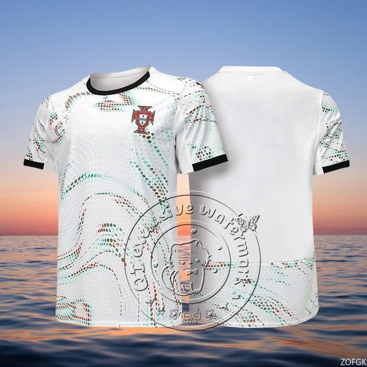 2025 Summer New Outdoor Football Training Portugal National Team T-shirt Men's and Women's Fan Quick Drying Jersey 3D Printing