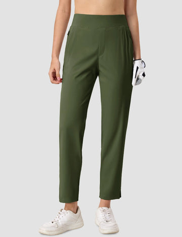 Golf Pants Womens UPF 50+ Lightweight Stretch High Waisted Pants Quick Dry Casual Work Trousers Travel Athletic Pants