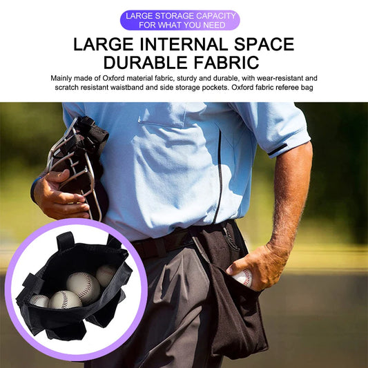 Baseball Umpire Ball Bag with 2 Pockets Oxford Cloth Umpire Ball Bag  Baseball Referee Ball Bag Baseball Accessories