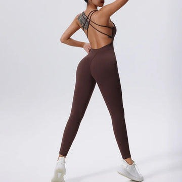 Fitness Rompers Female Sexy One-piece Suit Women Sports Jumpsuit Zippers Yoga Clothing Sportswear Set Women Workout Bodysuits