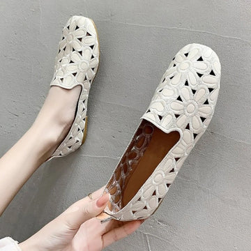 Shallow Flat Shoes Women Doug Solid Color Flora Slip on Shoes Casual Breathable Ballet Flats Women Loafers Comfort Ladies Shoes