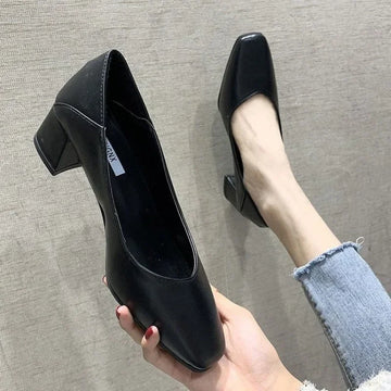 Chunky Heels Block Heel Women's Shoes Square Toe Ladies Pumps with Medium Y2k Elegant Dress Chic Young on Promotion High Quality