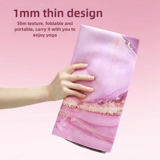 Yoga Mats Pilates Equipment Non-Slip Suede Surface, Shock-Absorbing Rubber Base Foldable Portable for Jump Rope Fitness요가매트