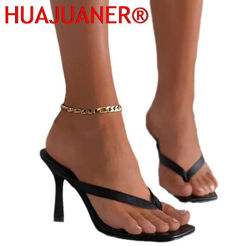2025 New High-heeled Shoes Heel Large Square Head Solid Color Pinch Toe Women's Shoes High Heel Women's Sandals Shoe for Women