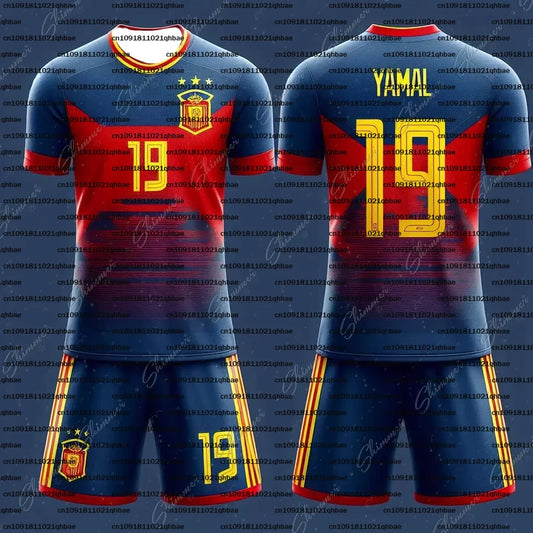 Football Rising Star Yamal Sports Suit Fashion Casual Quick Drying Breathable Oversized Children's And Teenagers' Training Suit