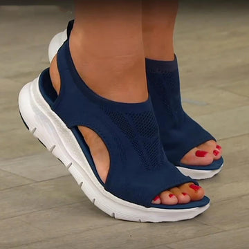 Women Summer Shoes 2025 Mesh Fish Platform Sandals Women's Open Toe Wedge Sandals Ladies Light Casual Shoes Zapatillas Muje