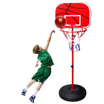 Basketball Hoop with Ball and Pump Portable Basketball Hoop Adjustable Basketball System Indoor Outdoor Play for Kids