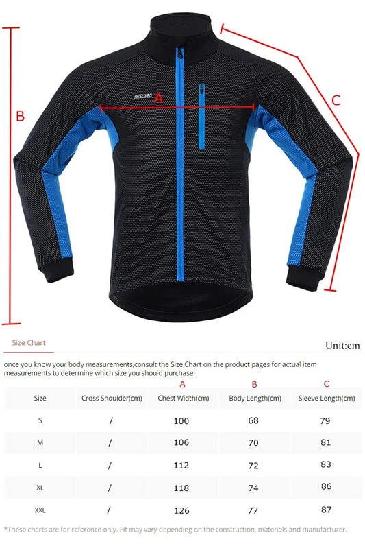 ARSUXEO Winter Thermal Cycling Jacket Night Reflective Bicycle Jersey Windproof Waterproof Men Coat Mtb Road Bike Clothing